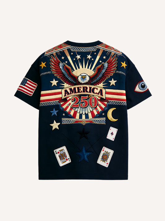 USA 250th Anniversary Cool Vintage Graphic Print T-shirt