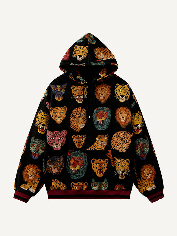 Animal Wonderland Print Warm Sweatshirt