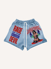 Hand-painted sexy female devil textured shorts