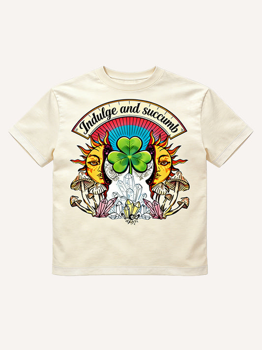 Turns out every day the sun hides luck inside. Printed Short Sleeve