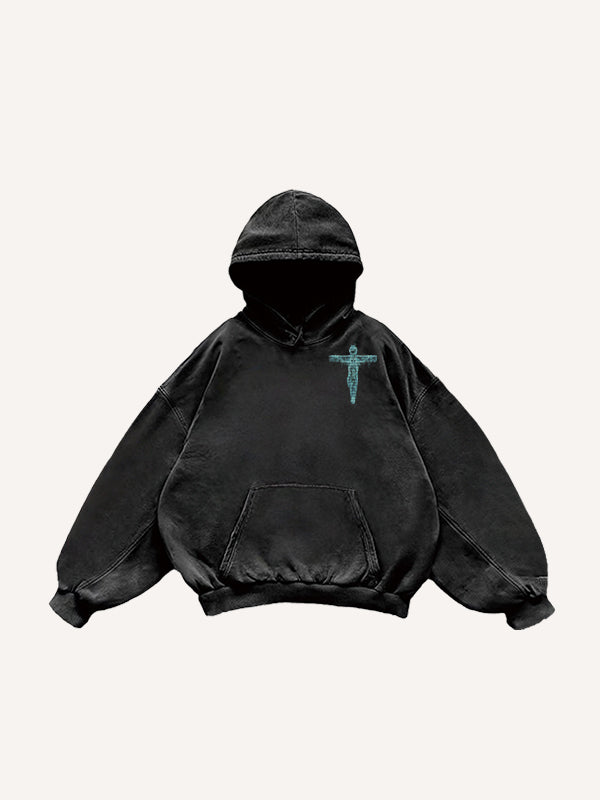 Angel or devil in our thoughts printed sweatshirt