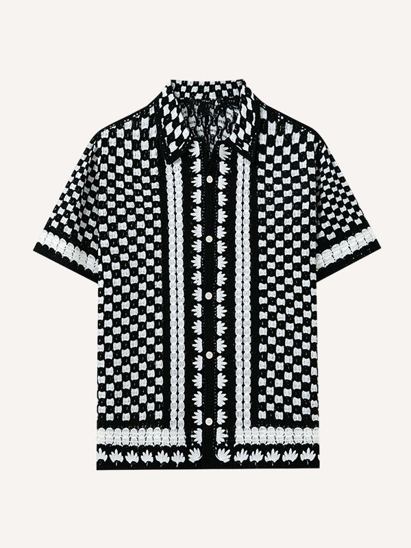 Premium Jacquard Plaid Lapel Shirt, Comfortable & Breathable, High-End Real Shot