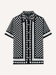 Premium Jacquard Plaid Lapel Shirt, Comfortable & Breathable, High-End Real Shot