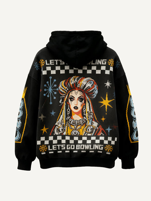 Watching Christ DJing Virgin Mary multicolored humorous sweatshirt