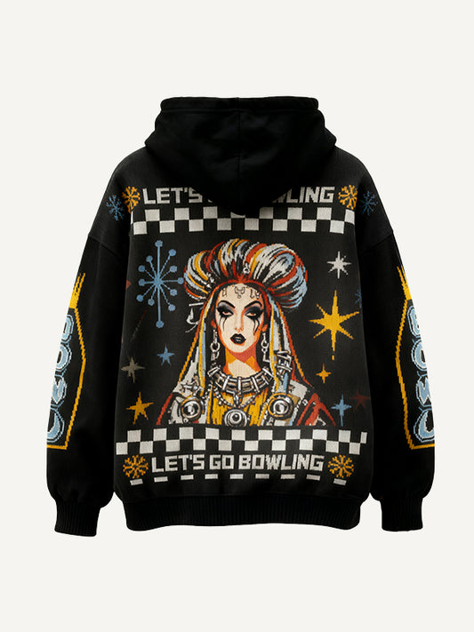 Watching Christ DJing Virgin Mary multicolored humorous sweatshirt