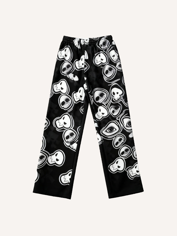 Gradient Evil Eye Print High-End Trousers