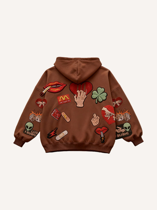 Sexy red lips sticker effect sweatshirt