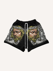 Jesus hand-painted Bible trendy shorts