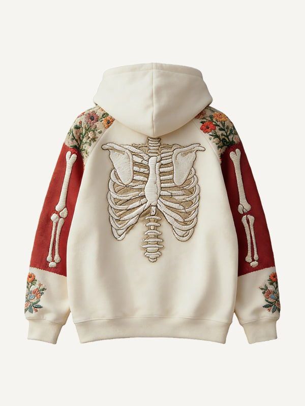 Embroidered Texture Love's Withered Bones Hoodie
