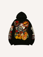 Hot-themed puzzle print fashion hooded sweatshirt