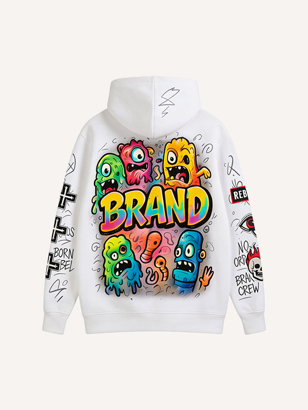 Invincible Monster Battle Warm Printed Hoodie