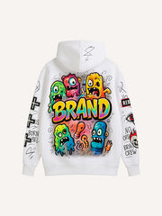 Invincible Monster Battle Warm Printed Hoodie