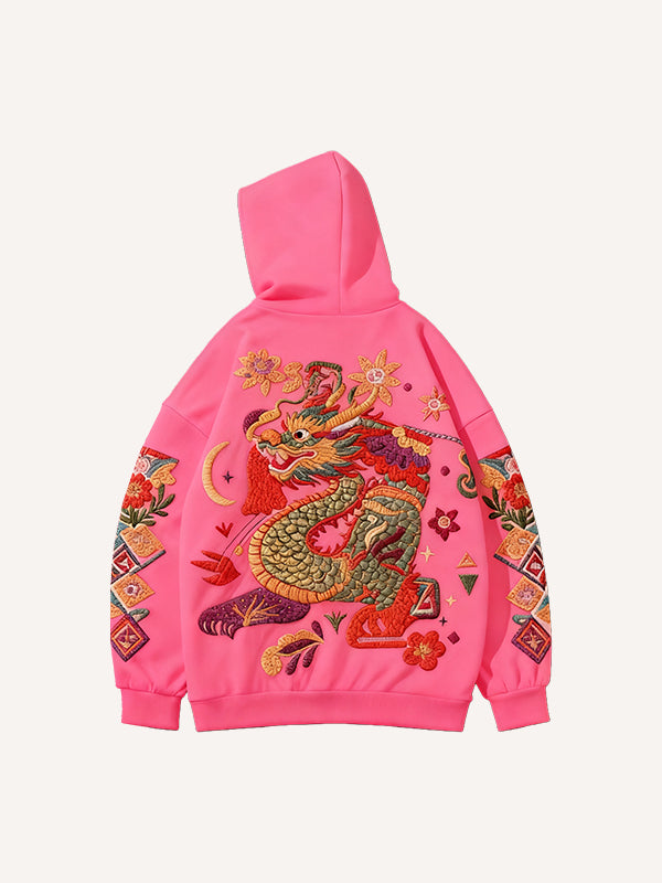 Artist Series embroidered dragon and tiger print sweatshirt