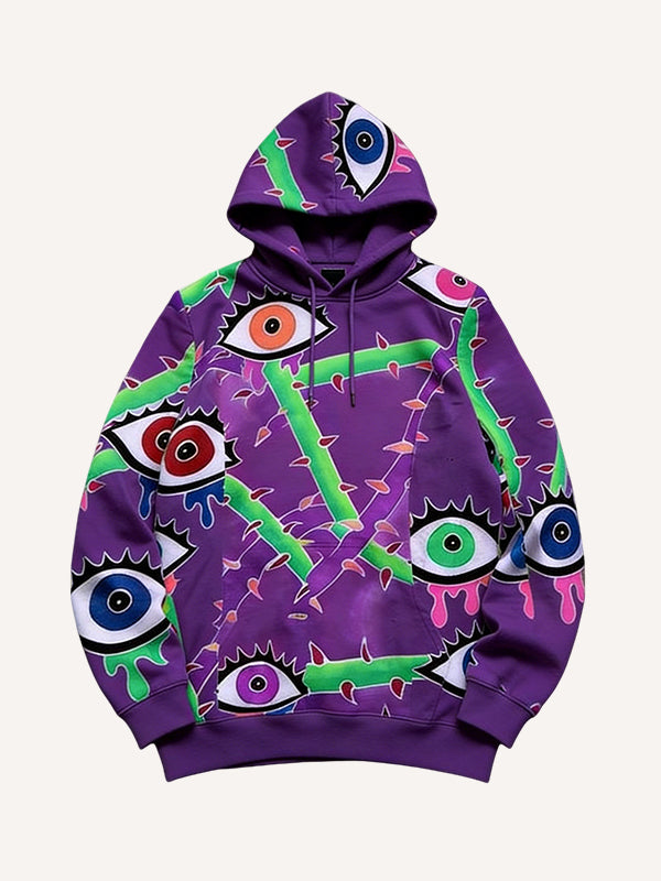 Graffiti Eye Print 2026 Trend Hoodie