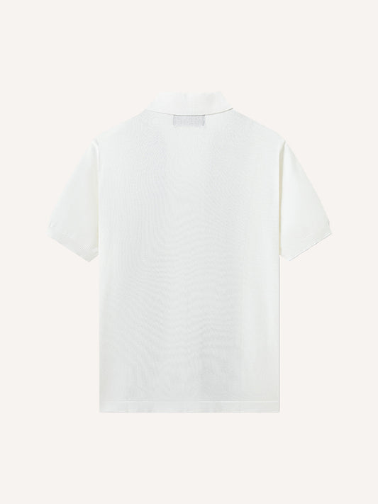 Knitted striped high-end breathable and comfortable collared shirt