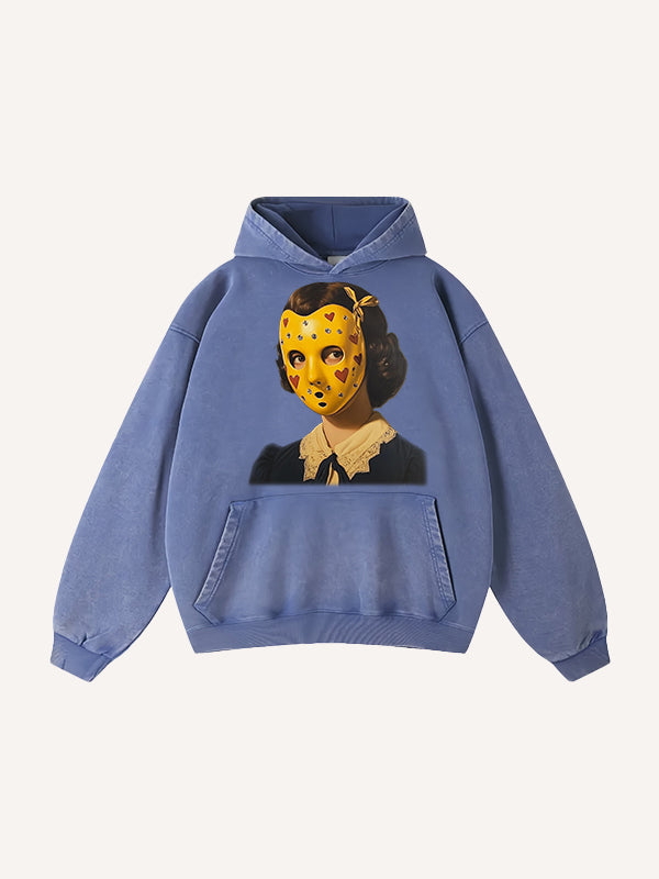 A sophisticated woman with a veil wearing a comfortable washed pure cotton sweatshirt
