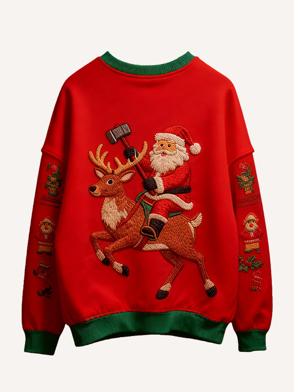 The person who delivers gifts is not necessarily Santa Claus nor is it always riding a reindeer sweater