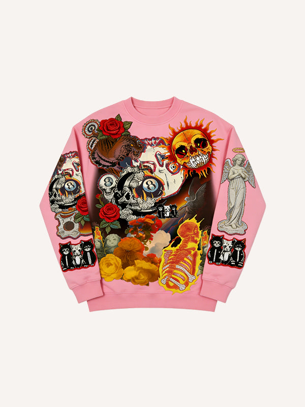 Hot Topic Puzzle Fun Print Fashion Crew Neck Sweatshirt