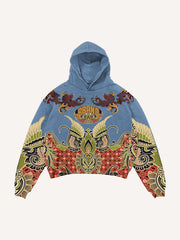 Kapuzenpullover mit Figure&amp;Wing-Grafikdruck und schrägen Taschen 