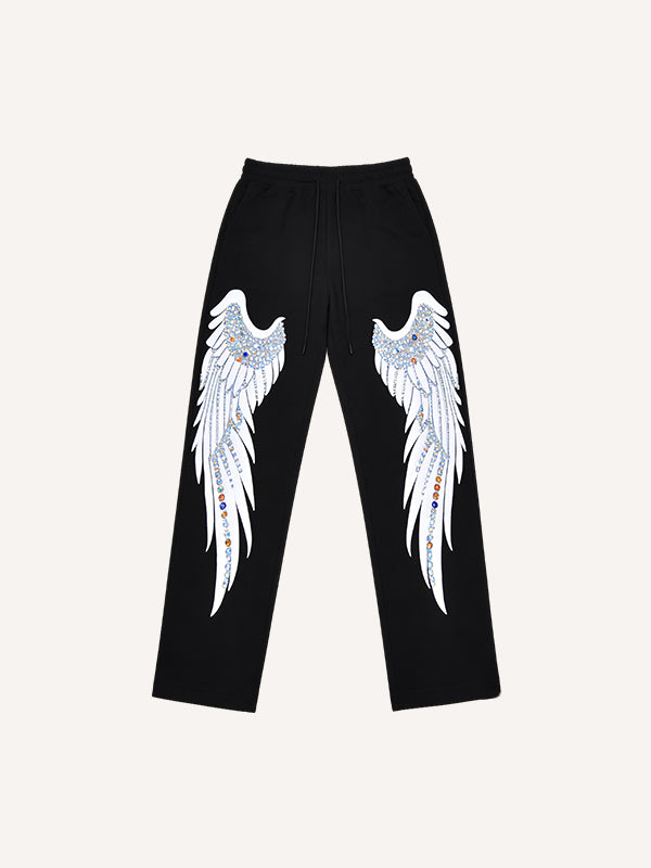 Angel Wings Rhinestone Pants