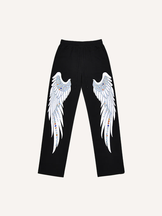 Angel Wings Rhinestone Pants