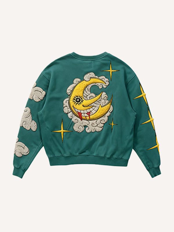 The moon and the sun have already begun Crew neck sweatshirt