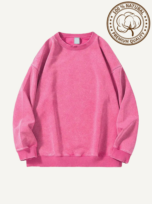 100% pure cotton washed and thickened crew neck multi-color textured sweatshirt