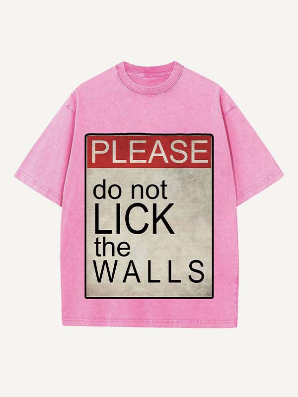 Distressed Washed Letter Print Round Neck T-shirt