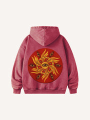 Eyes of a Hundred Turns and Thousand Turns Washed Trendy Hoodie