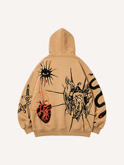 Hand-Drawn Heart Stylish Unique High-End Hoodie