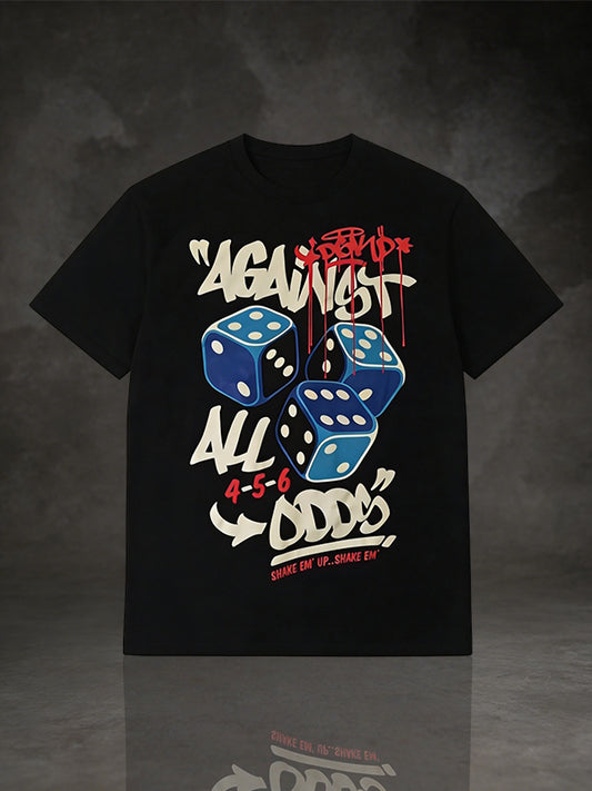 Unisex Vintage Against All Odds Lucky Dice Graphic Tee