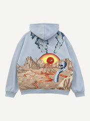 Sunrise Giant Eye Loose Hoodie