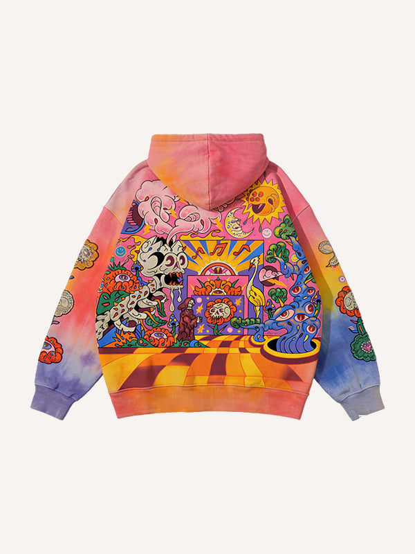 Gradient Y2K style Happy Planet multi-color sweatshirt