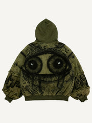 Skull Heart Series Double Pupil Eyes Hand-drawn Illustration High-end Hoodie