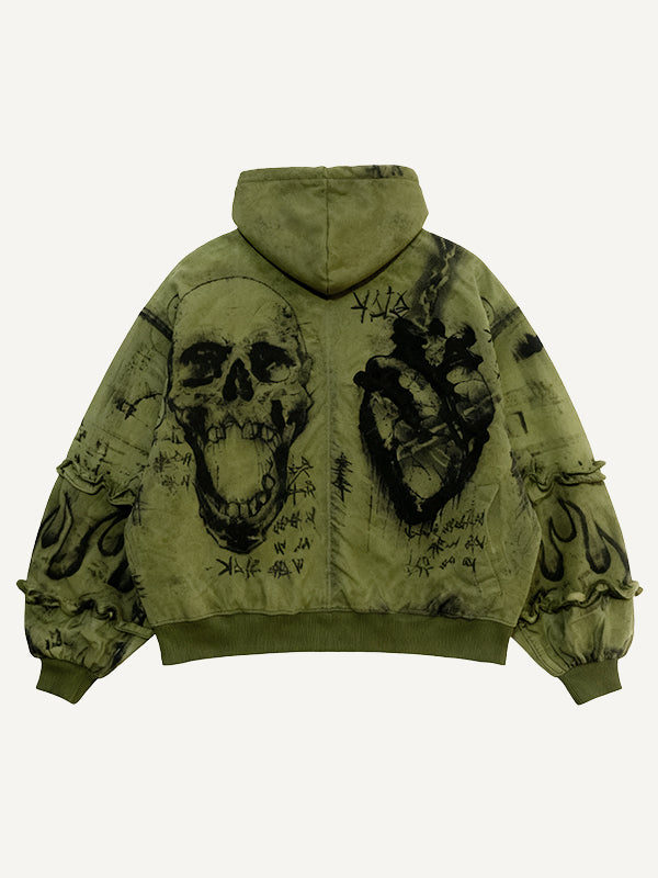 Skull Heart Series Hand-drawn Illustration High-End Hoodie