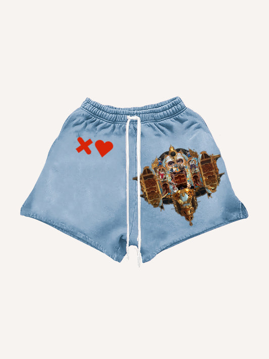 Super new handsome retro music cover trendy shorts