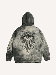 The furious roar—who can understand this distressed printed hoodie