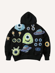 Cute patchwork one-eyed monster fashion sweatshirt