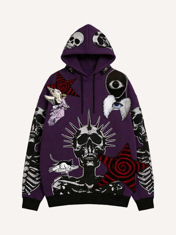 Gothic style death is not the end rock y2k printed sweatshirt