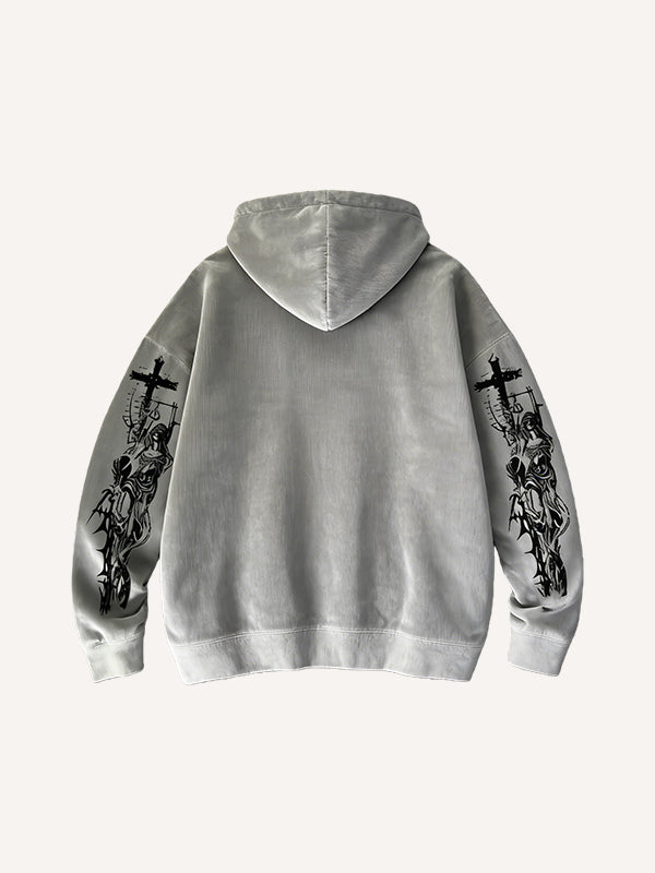 Retro cross-print sweatshirt