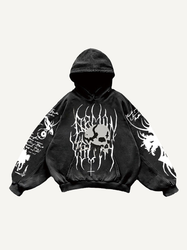 Artist painted Hell Skull Sweatshirt
