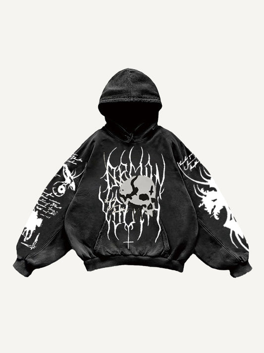 Artist painted Hell Skull Sweatshirt