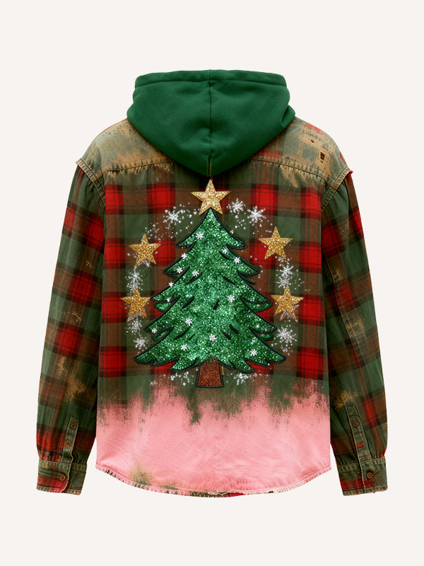 Stylish Christmas hooded cardigan shirt