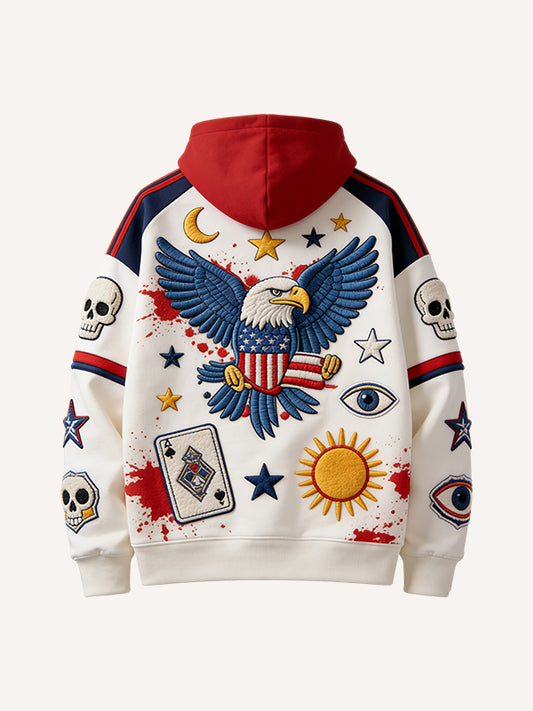 American Spirit in My Heart Essential Gift for Family Graphic Print Hoodie