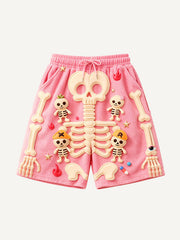 Multi-color cute skull candy man shorts