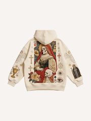 Gothic Style Immortal Virgin Mary Print Hoodie