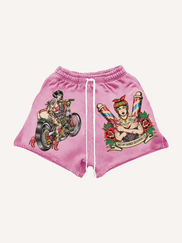 Sexy beauty motorcycle trendy shorts