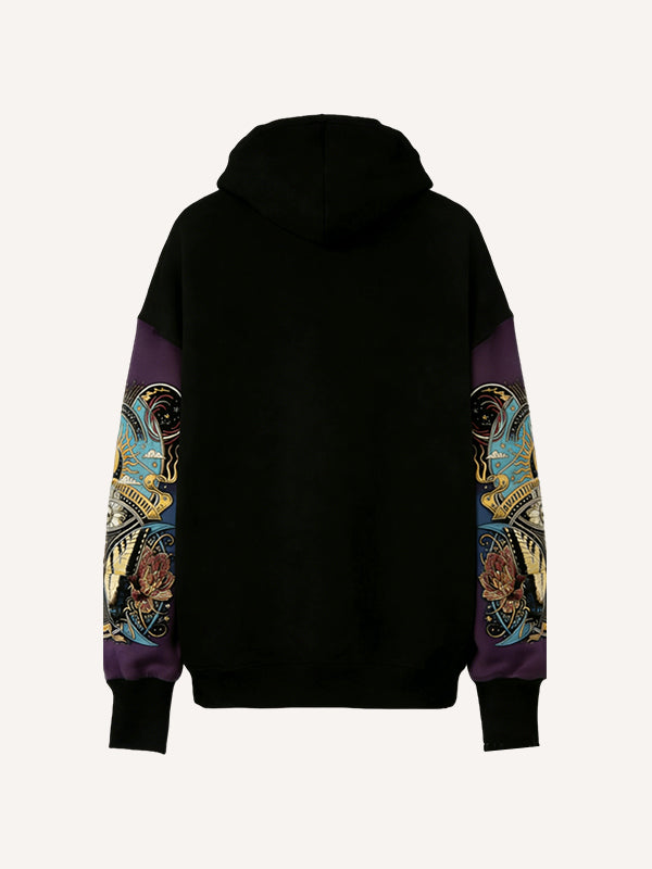 Retro lucky print gothic style sweatshirt