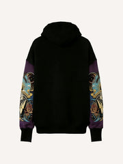 Retro lucky print gothic style sweatshirt