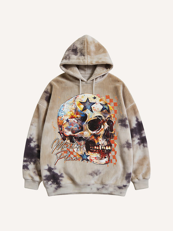 High-end hoodie with ancient skull print